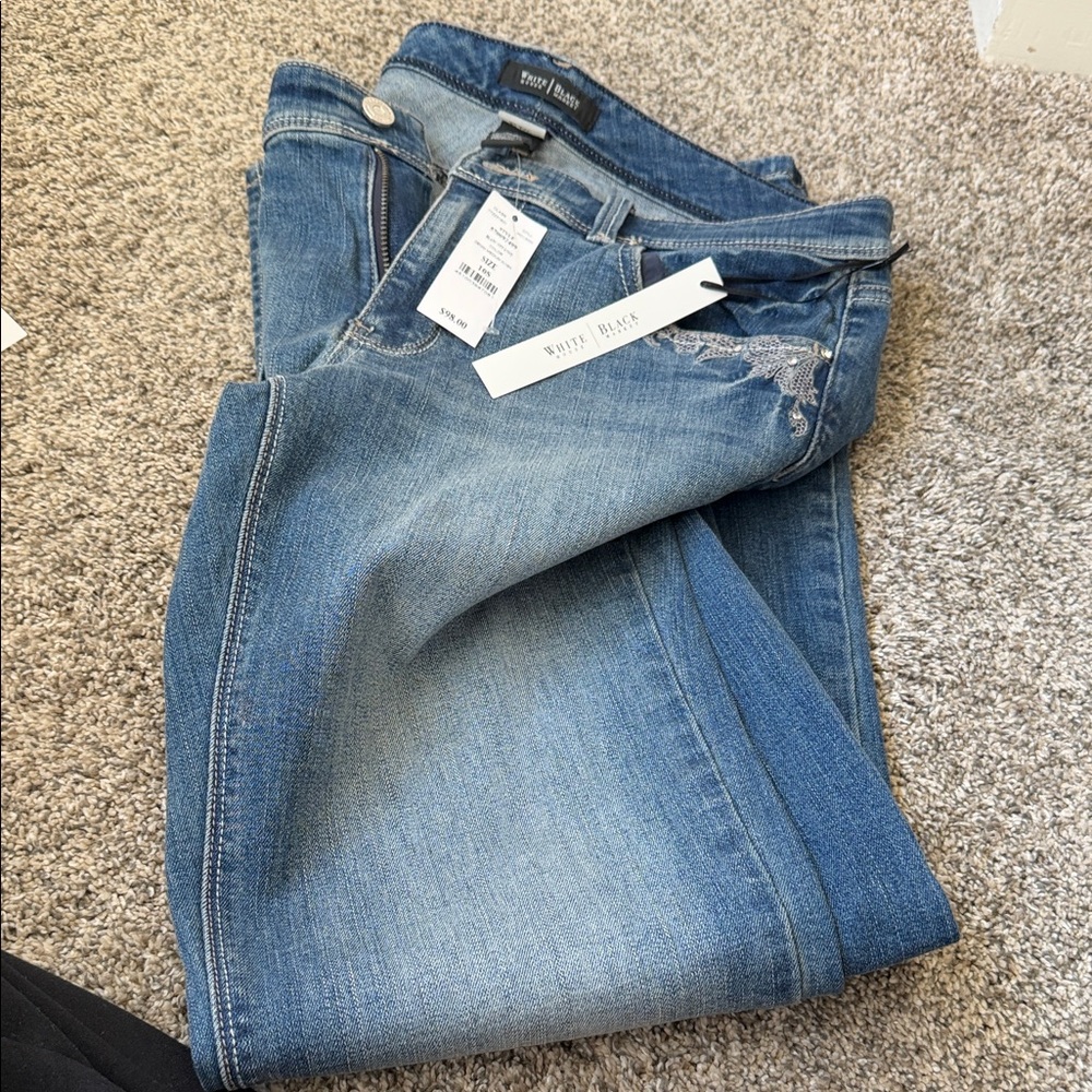 White House Black Market Women's Boot Cut Jeans - Light Blue Wash